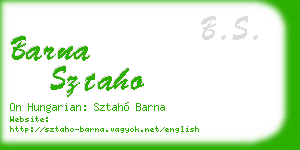 barna sztaho business card