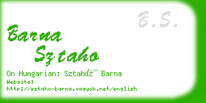 barna sztaho business card